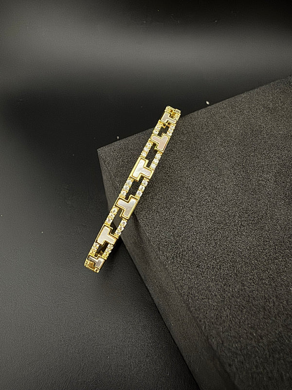High Quality Gold Polish, Cubic Zirconia and stones Designer bracelet/Statement Bracelet/Indian Jewelry/Openable bangle/Fits upto 2.6" size