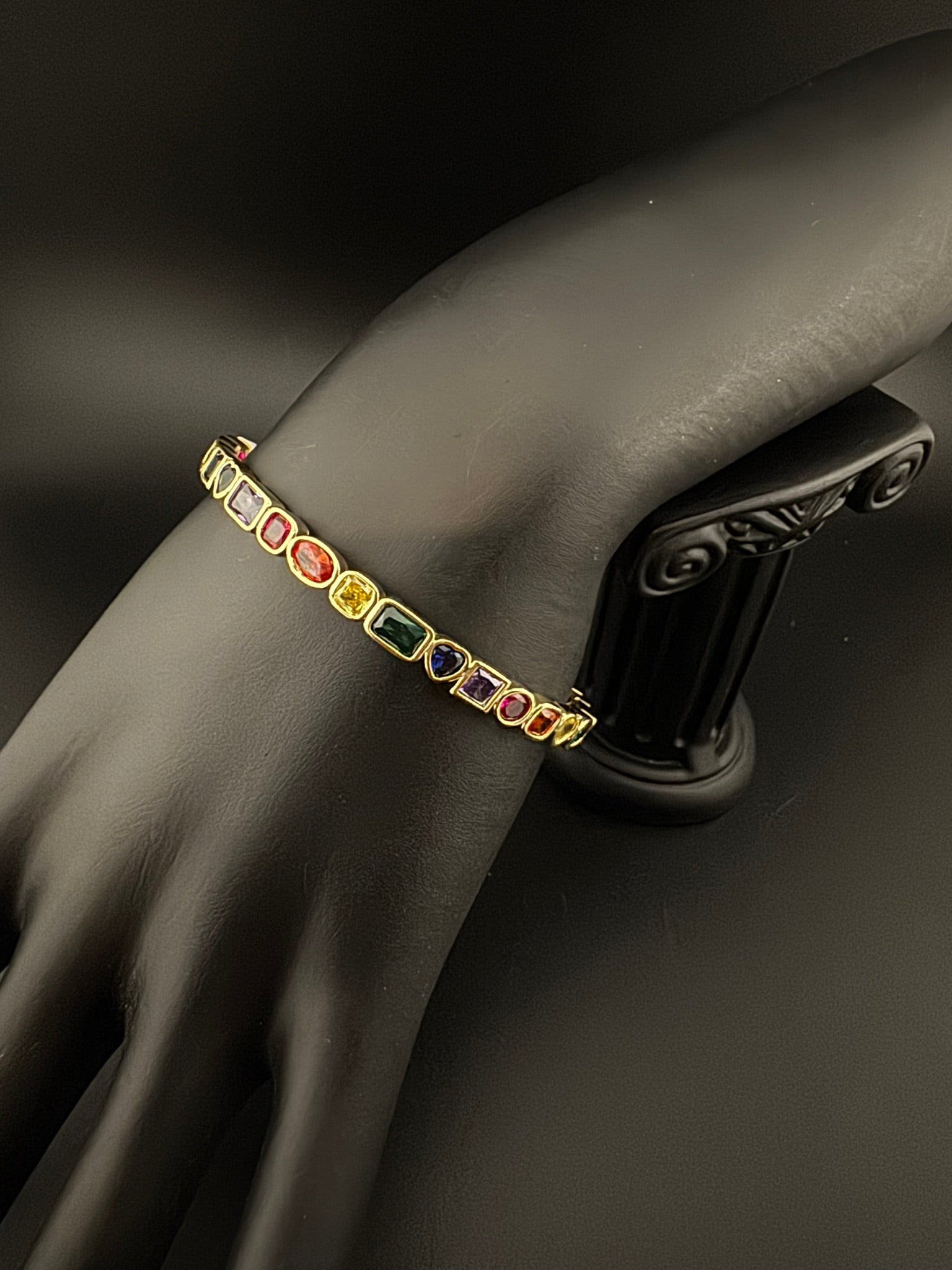 High Quality Gold Polish, Cubic Zirconia and stones Designer bracelet/Statement Bracelet/Indian Jewelry/Openable bangle/Fits upto 2.6" size