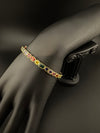 High Quality Gold Polish, Cubic Zirconia and stones Designer bracelet/Statement Bracelet/Indian Jewelry/Openable bangle/Fits upto 2.6" size