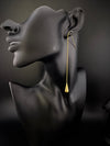 Anti-Tarnish, Water resistant Gold dangle earrings in drop design/Everyday earrings/Light weight everyday jewelry/sleek long earring