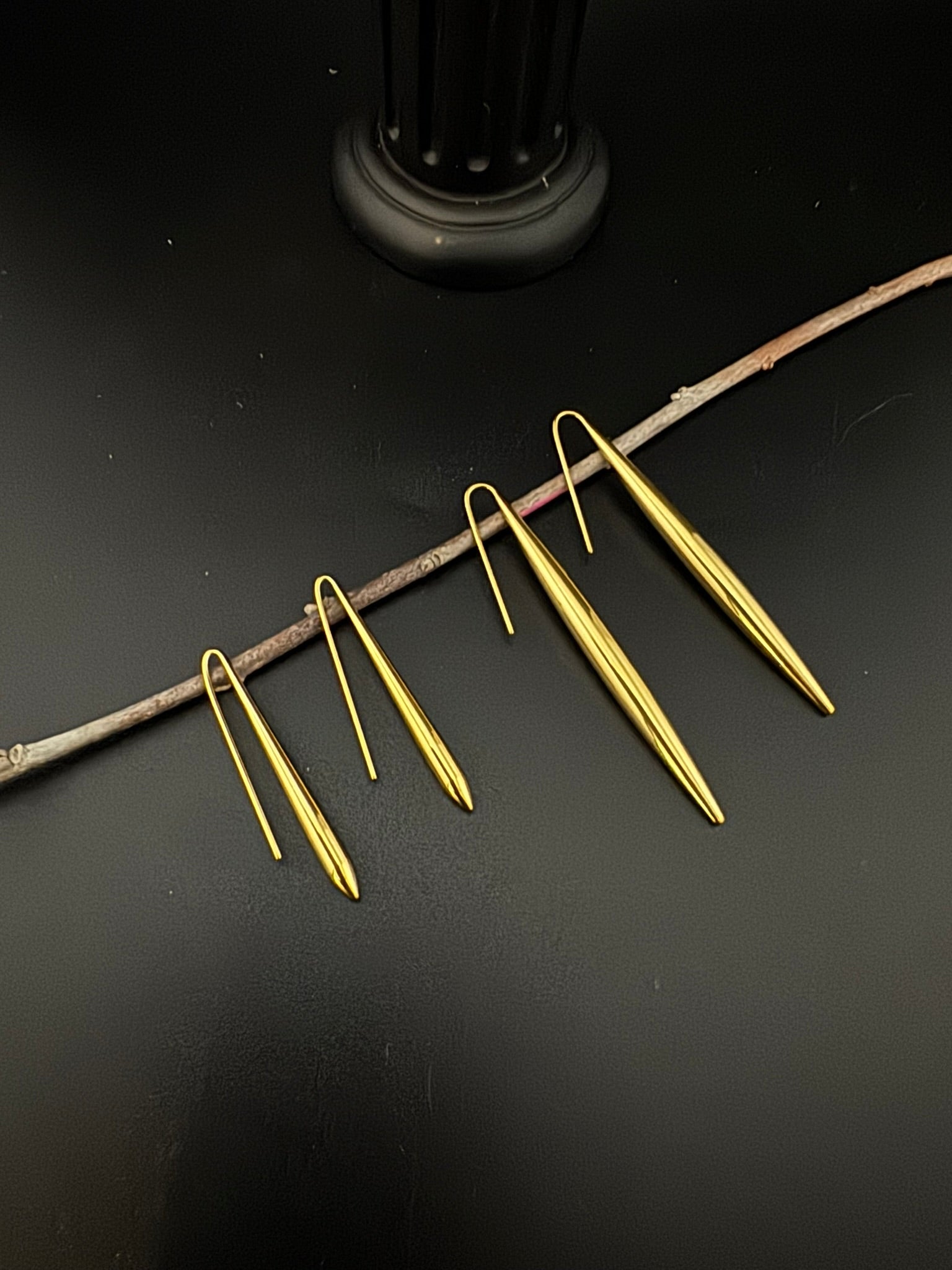 Anti-Tarnish, Water resistant Gold dangle earrings in drop design/Everyday earrings/Light weight everyday jewelry/sleek long earring