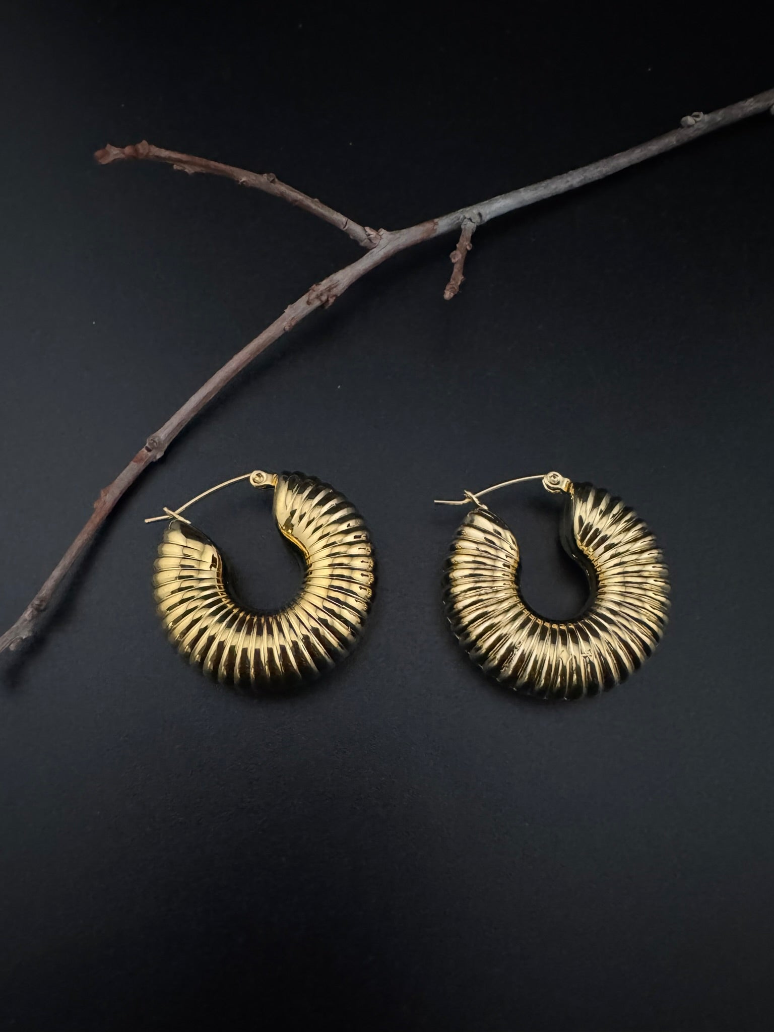 Anti-Tarnish Water resistant Gold Hoop earrings in drop design/Everyday earrings/Light weight everyday jewelry/office wear/daily wear hoops