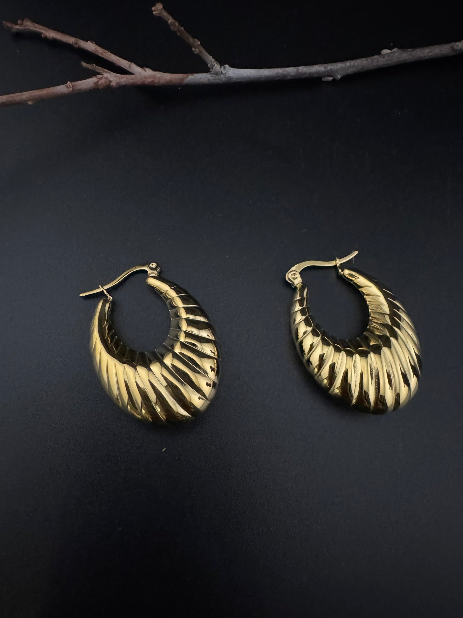 Anti-Tarnish Water resistant Gold Hoop earrings in drop design/Everyday earrings/Light weight everyday jewelry/office wear/daily wear hoops