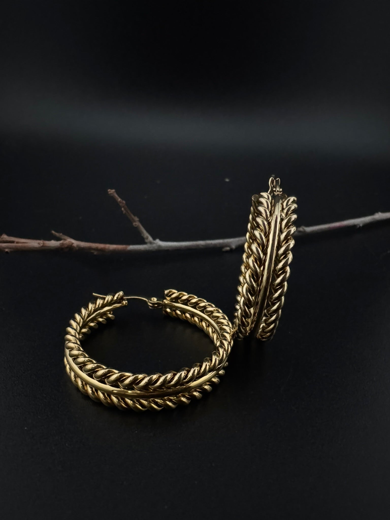 Anti-Tarnish Water resistant Gold Hoop earrings in drop design/Everyday earrings/Light weight everyday jewelry/office wear/daily wear hoops