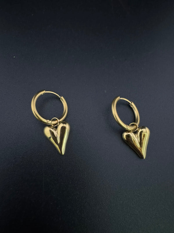 Anti-Tarnish Water resistant Gold Hoop earrings in drop design/Everyday earrings/Light weight everyday jewelry/office wear/daily wear hoops