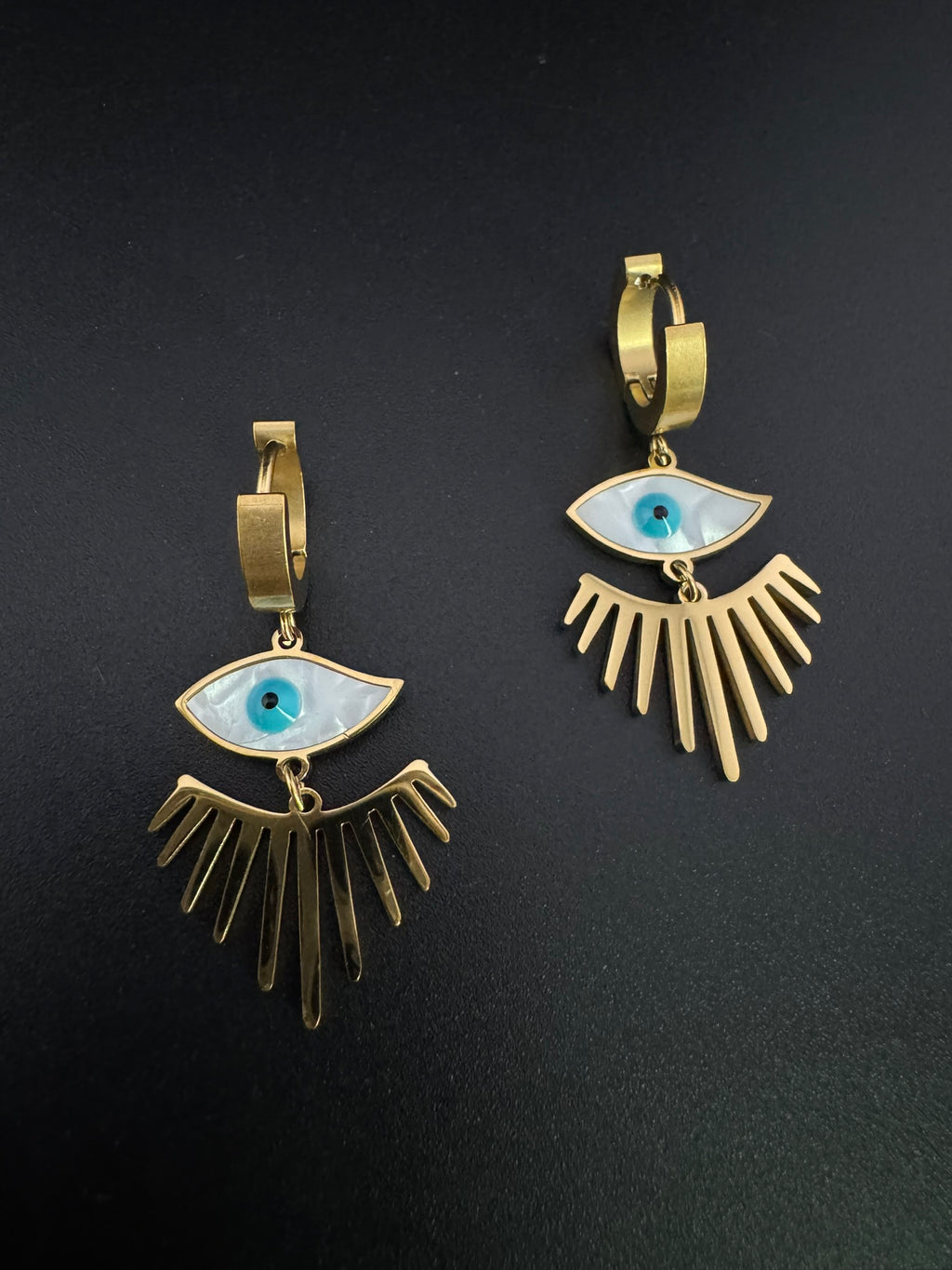 Anti-Tarnish Water resistant Gold Hoop earrings in drop design/Everyday earrings/Light weight everyday jewelry/office wear/daily kids jewelry