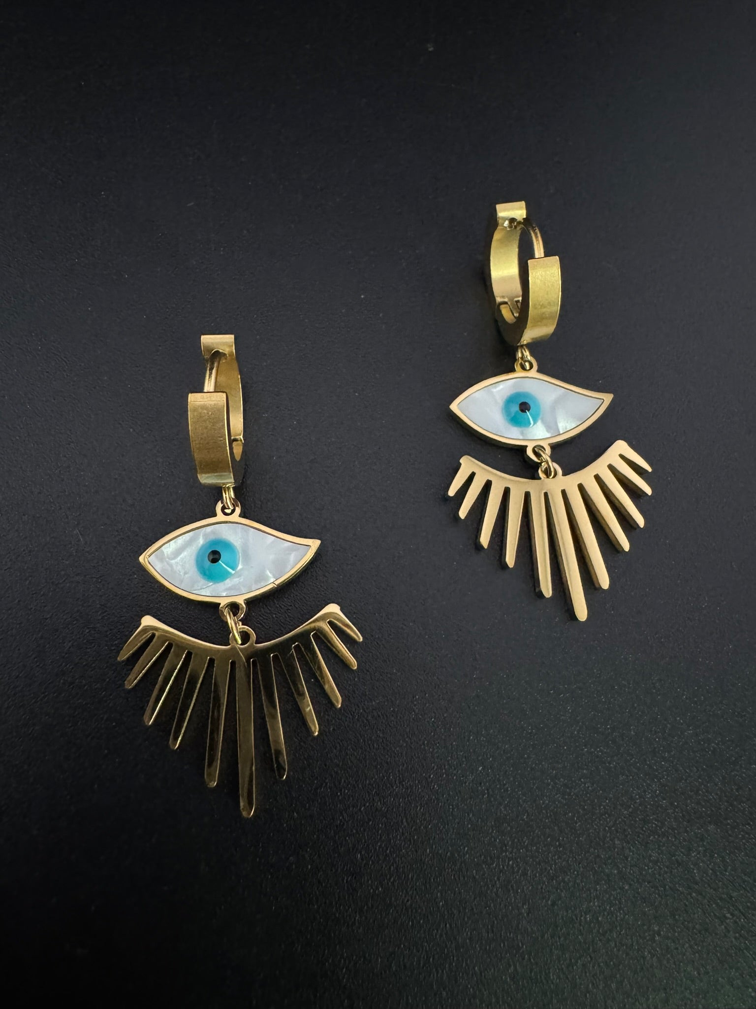 Anti-Tarnish Water resistant Gold Hoop earrings in drop design/Everyday earrings/Light weight everyday jewelry/office wear/daily kids jewelry