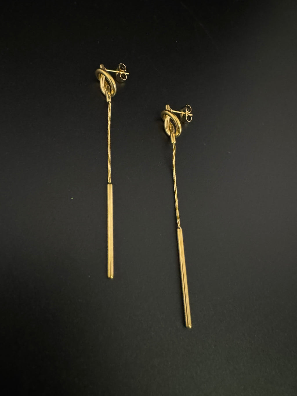 Anti-Tarnish Water resistant Gold Hoop earrings in drop design/Everyday earrings/Light weight everyday jewelry/office wear/daily kids jewelry