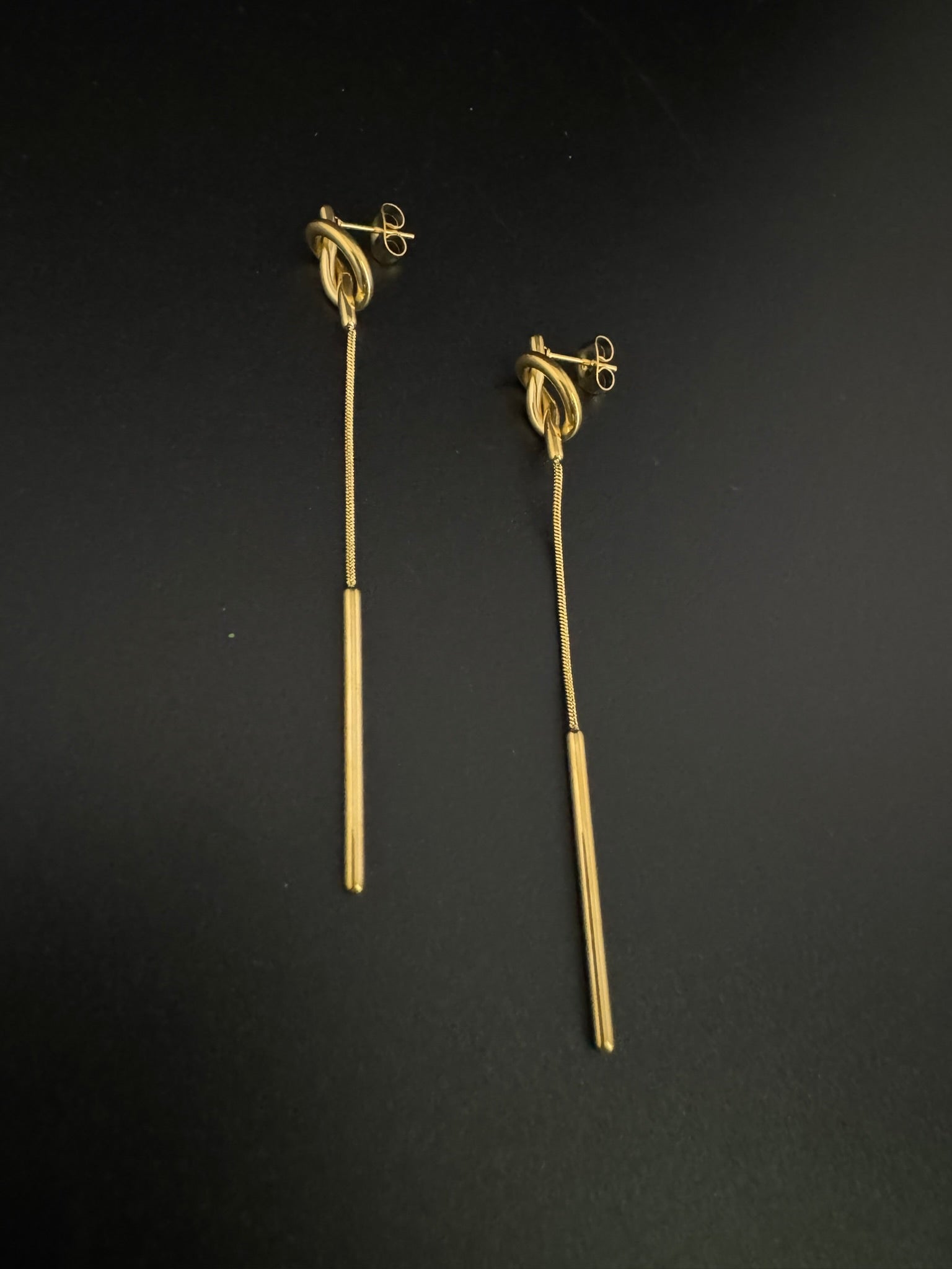 Anti-Tarnish Water resistant Gold Hoop earrings in drop design/Everyday earrings/Light weight everyday jewelry/office wear/daily kids jewelry