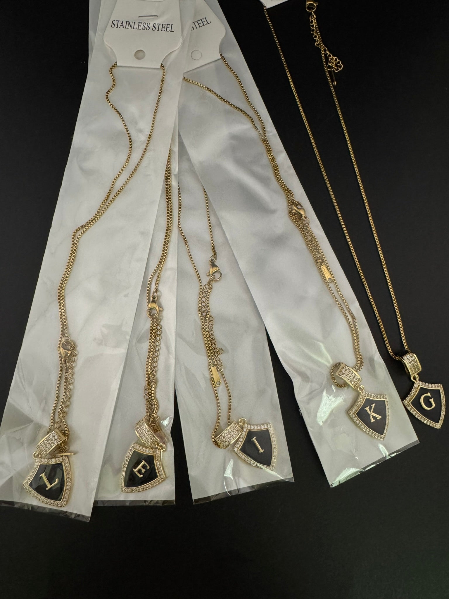 Anti-Tarnish Water resistant Gold and Enamel necklace/Alphabet letter necklace/Everyday jewelry/Light weight everyday jewelry/office wear