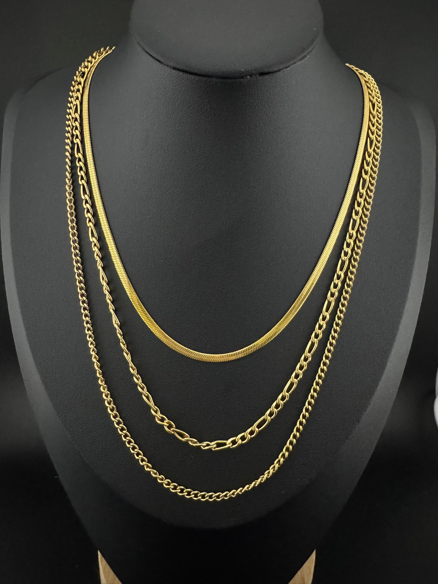 Anti-Tarnish Water resistant 18K Gold color plated multi-layer necklace/Office wear necklace/Everyday jewelry/Light weight everyday jewelry