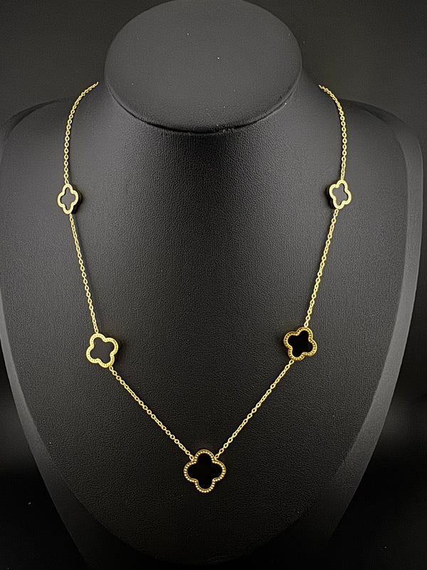 Anti-Tarnish Water resistant 18K Gold color plated clover Necklace/Office wear /Everyday jewelry/Light weight everyday jewelry