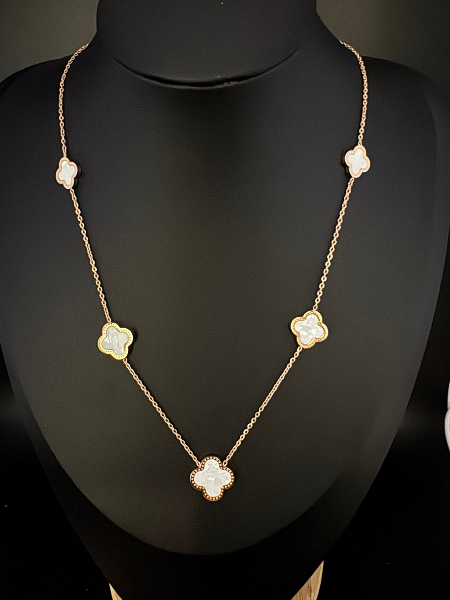 Anti-Tarnish Water resistant 18K Gold color plated clover Necklace/Office wear /Everyday jewelry/Light weight everyday jewelry