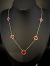 Anti-Tarnish Water resistant 18K Gold color plated clover Necklace/Office wear /Everyday jewelry/Light weight everyday jewelry