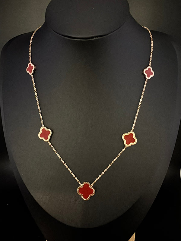 Anti-Tarnish Water resistant 18K Gold color plated clover Necklace/Office wear /Everyday jewelry/Light weight everyday jewelry