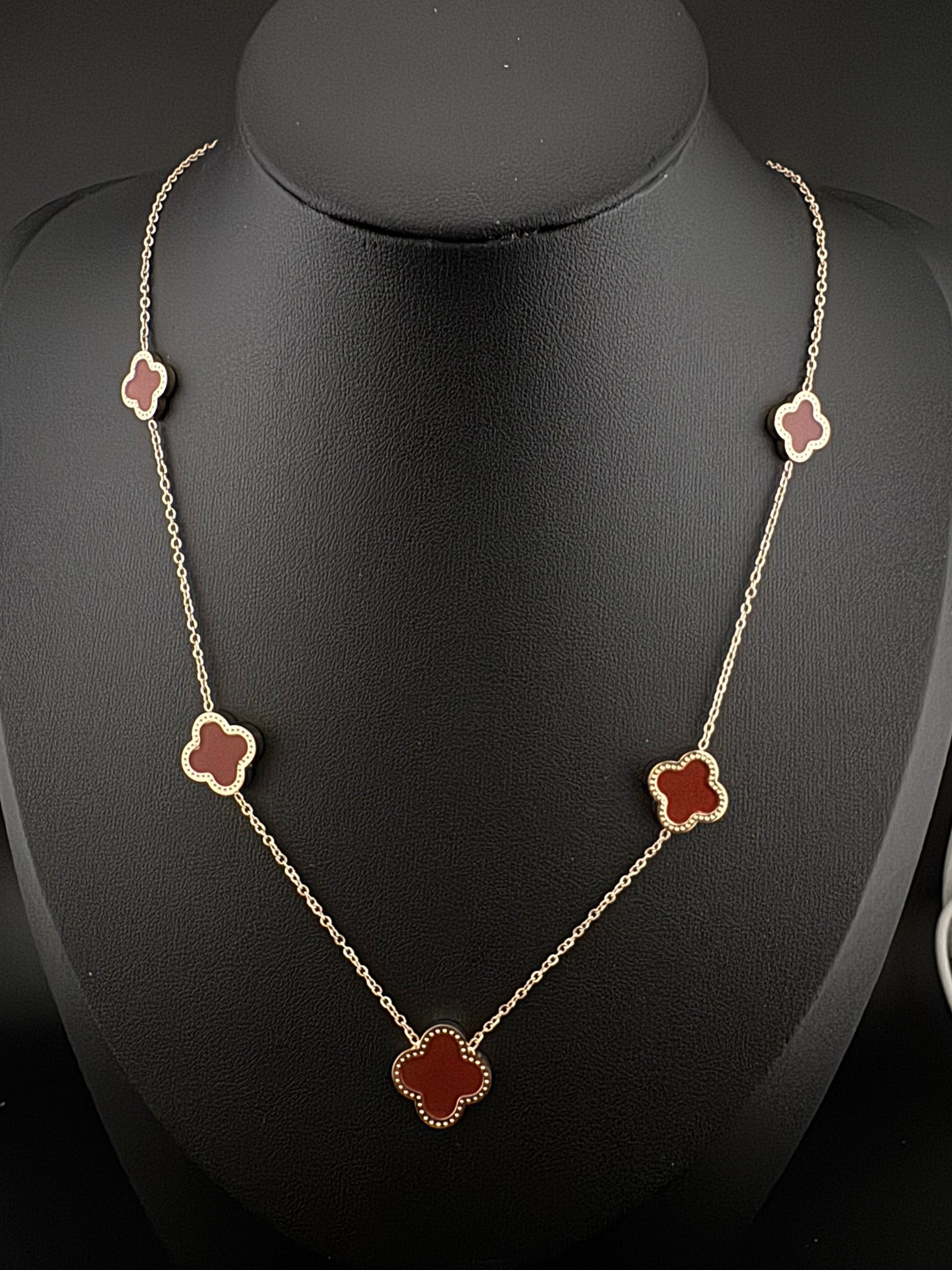 Anti-Tarnish Water resistant 18K Gold color plated clover Necklace/Office wear /Everyday jewelry/Light weight everyday jewelry