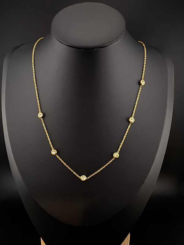 Anti-Tarnish Water resistant 18K Gold color plated necklace/everyday jewelry/Simple Office wear necklace/gold jewelry/Light weight jewelry
