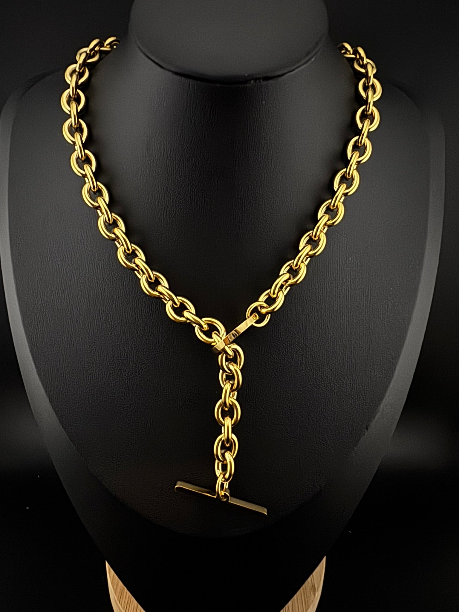 Anti-Tarnish Water resistant 18K Gold color plated thick necklace/Partywear jewelry/Office wear necklace/gold jewelry/Light weight jewelry