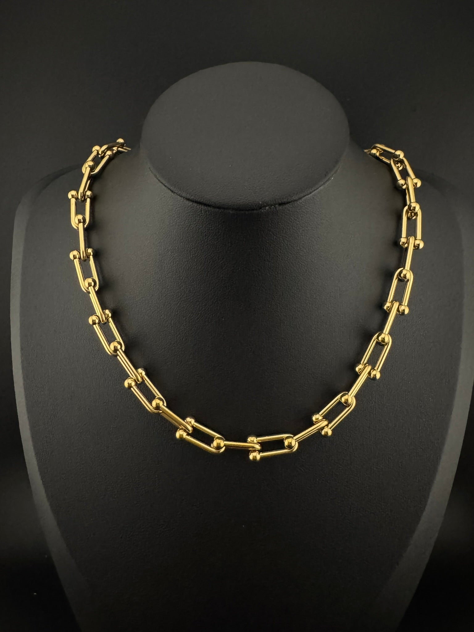 Anti-Tarnish Water resistant 18K Gold color plated thick necklace/Partywear jewelry/Office wear necklace/gold jewelry/Light weight jewelry