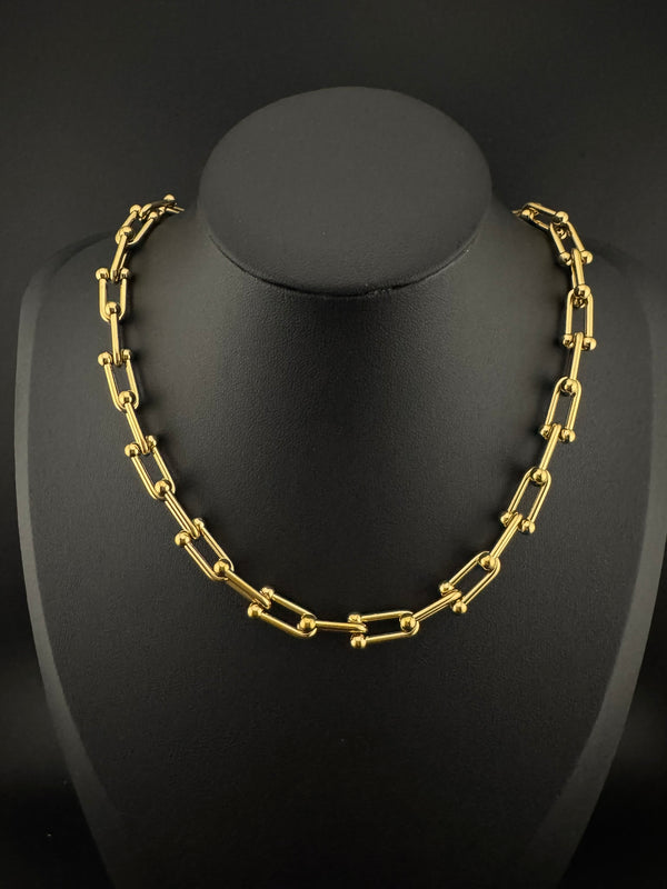 Anti-Tarnish Water resistant 18K Gold color plated thick necklace/Partywear jewelry/Office wear necklace/gold jewelry/Light weight jewelry
