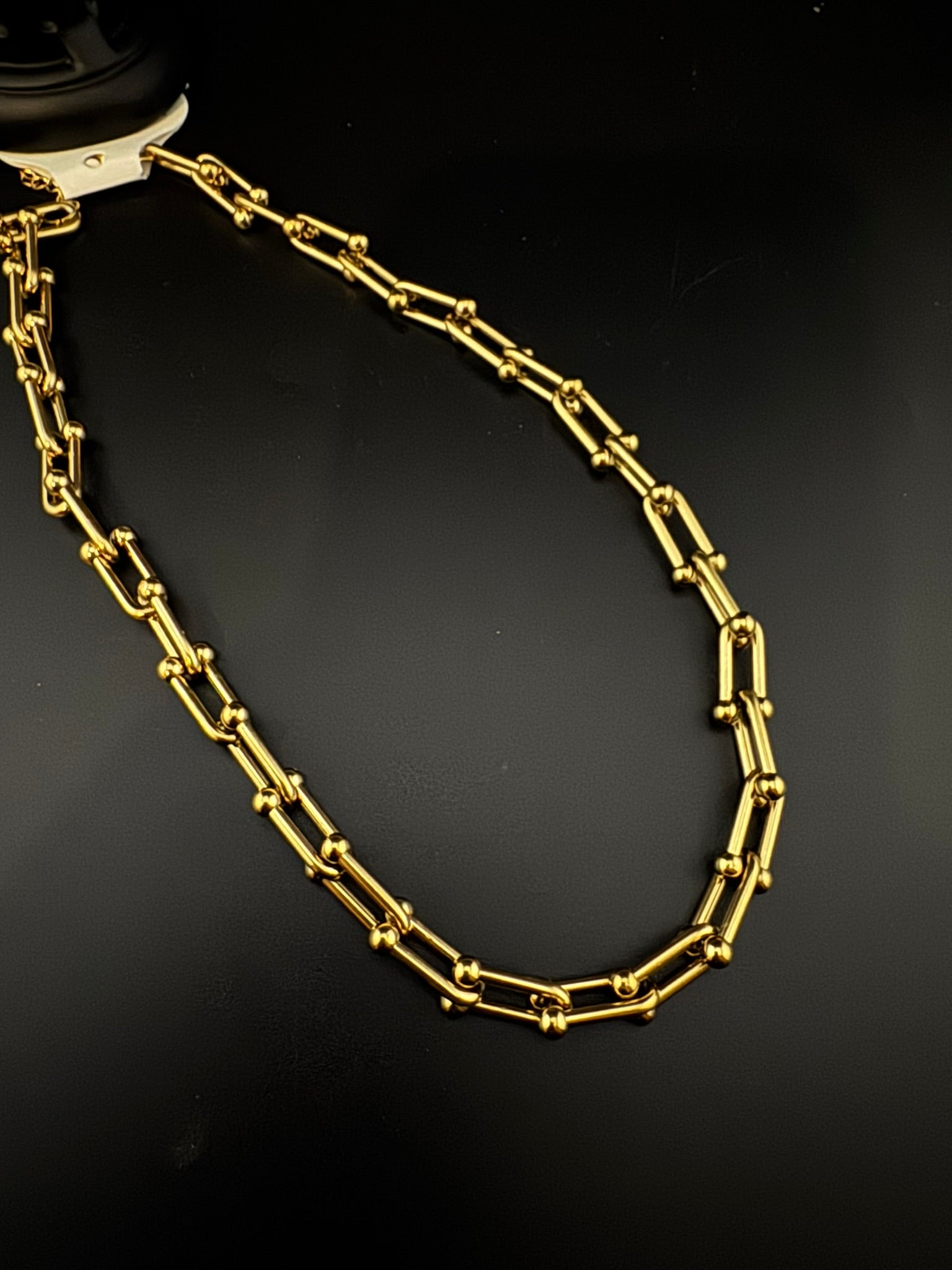 Anti-Tarnish Water resistant 18K Gold color plated thick necklace/Partywear jewelry/Office wear necklace/gold jewelry/Light weight jewelry