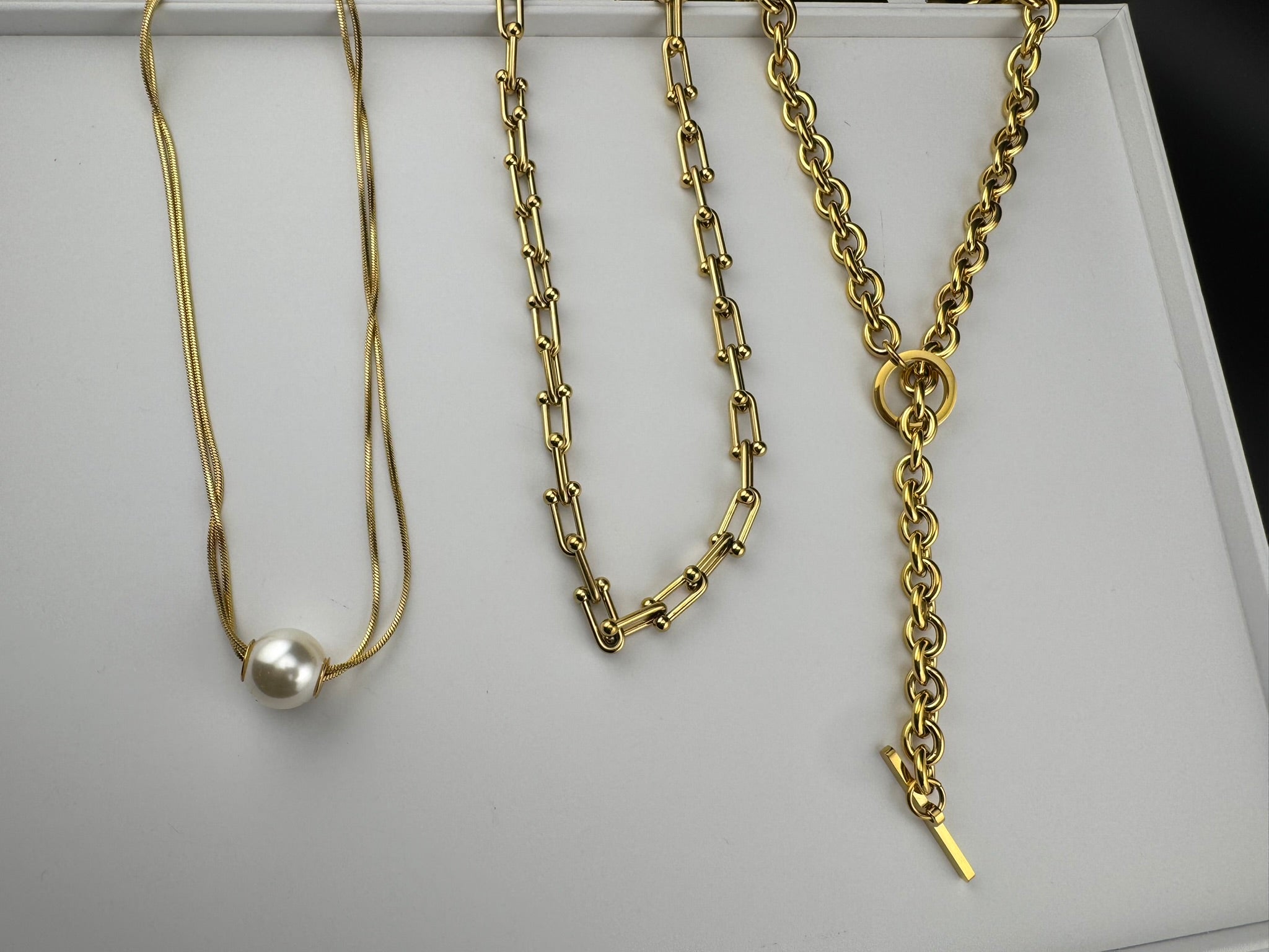 Anti-Tarnish Water resistant 18K Gold color plated thick necklace/Partywear jewelry/Office wear necklace/gold jewelry/Light weight jewelry