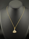 Anti-Tarnish Water resistant 18K Gold color plated Brand Inspired necklace with MOP