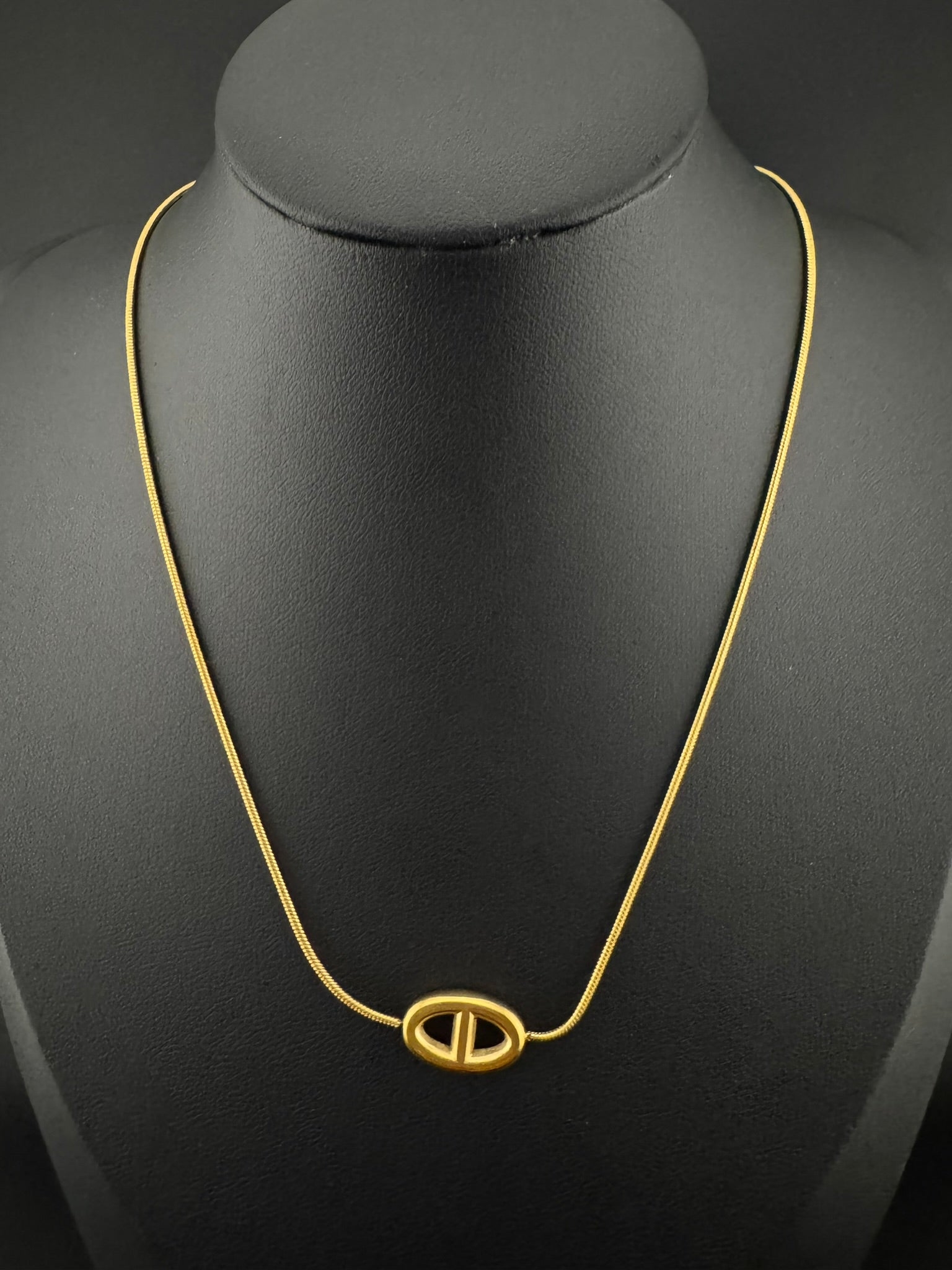 Anti-Tarnish Water resistant 18K Gold color plated Brand Inspired necklace