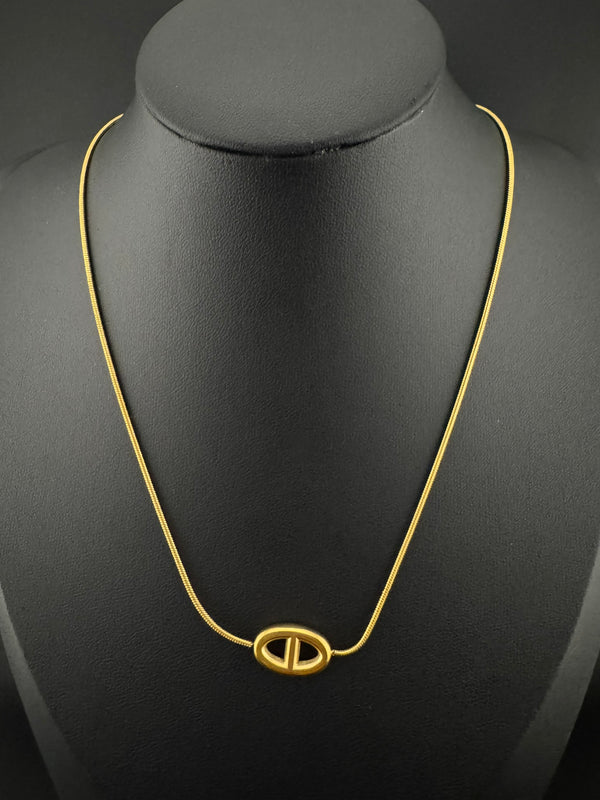 Anti-Tarnish Water resistant 18K Gold color plated Brand Inspired necklace