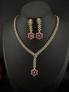 Premium Quality American Diamond/Cubic Zirconia, Crystals, Silver Polish Long Necklace set with Long earring/Indian jewelry/Bridal Necklace