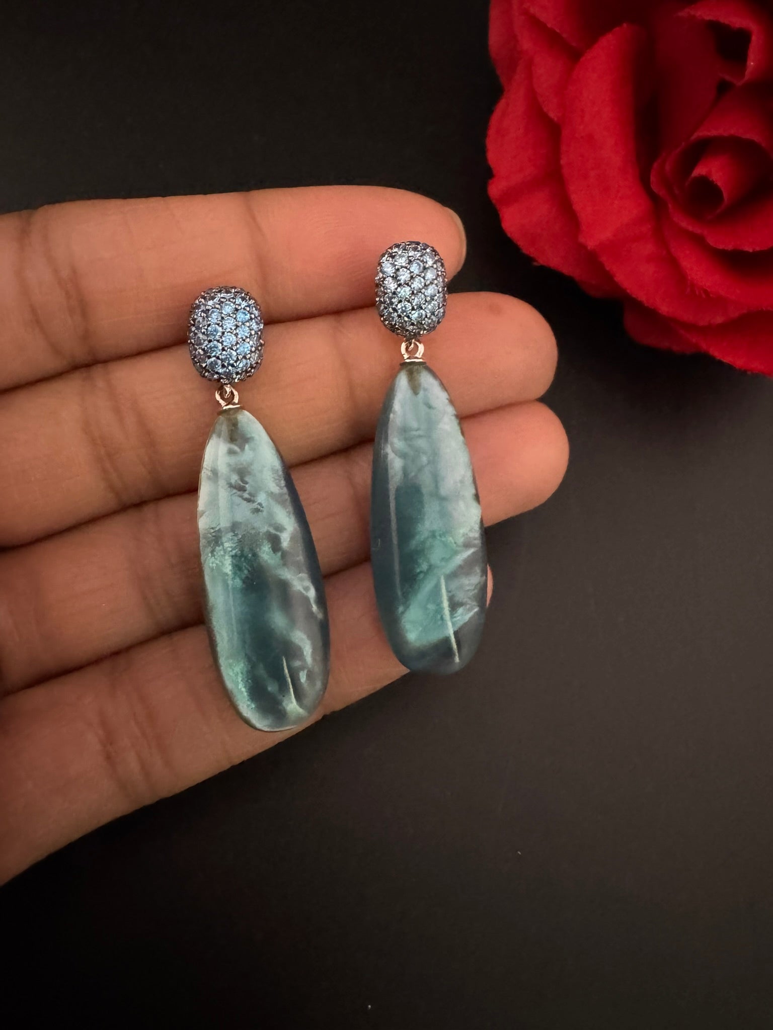 Premium 925 silver polish All Natural stone, pearl, CZ, Drop earring designer inspired Drop Dangle earrings/Unique earrings/Indian Jewelry