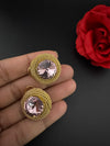 Premium Stud Cubic Zirconia and Crystal stone, gold color, Swarovski Inspired Statement earrings/Partywear earrings/Lightweight Studs tops