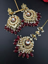 Premium Quality Kundan and pearls Gold plated designer inspired long chandbali earrings with Tikka/Indian earring/Bridal Jewelry (Copy)