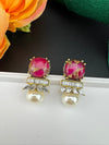 Premium High Quality Cubic Zirconia, Pearl, Marble Stone is a designer Stud earring/Small earrings/Lightweight Earring/Latest designer studs