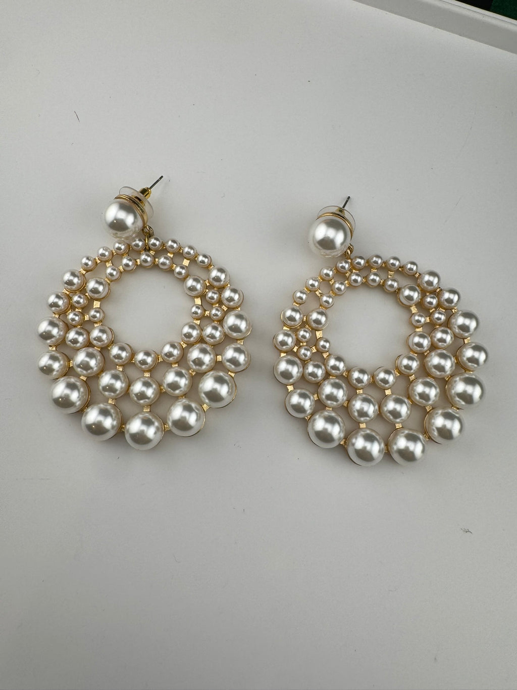 Premium Matt Gold and Pearls in unique circle big chandbali design/Statement earrings/Oversized Dangle Earring/everyday jewelry/party hoop