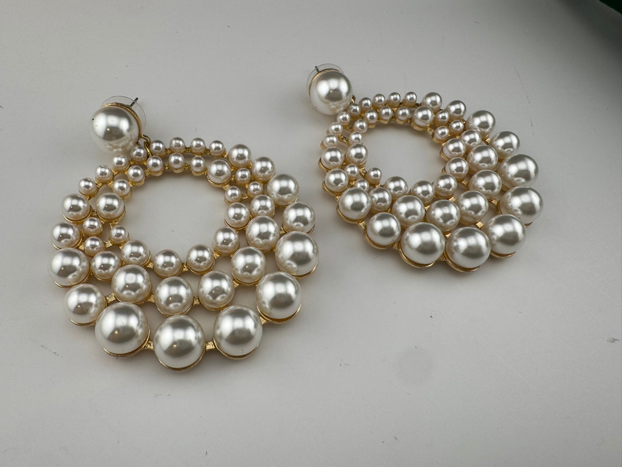 Premium Matt Gold and Pearls in unique circle big chandbali design/Statement earrings/Oversized Dangle Earring/everyday jewelry/party hoop