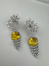 Premium Nano Setting Cubic Zirconia with Pearls is designer Inspired Statement Drop Dangle Long earring