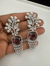 Premium Nano Setting Cubic Zirconia with Pearls is designer Inspired Statement Drop Dangle Long earring