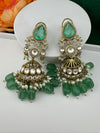 Premium Quality Kundan, Doublet stones and pearls in Matt Gold is Amrapali inspired designer Long Jhumka earrings/Indian earring/Bridal
