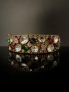 Premium Quality Moissanite Kundan, cubic zirconia and Crystal stones Openable Bracelet Bangle/Indian jewelry/Golden Bracelet Bangle