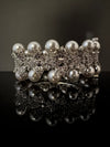Premium Silver Color Bracelet with Pearls, Cubic Zirconia Openable is Designer inspired Bracelet bangles/Indian Kada/Wedding jewelry/Bangle