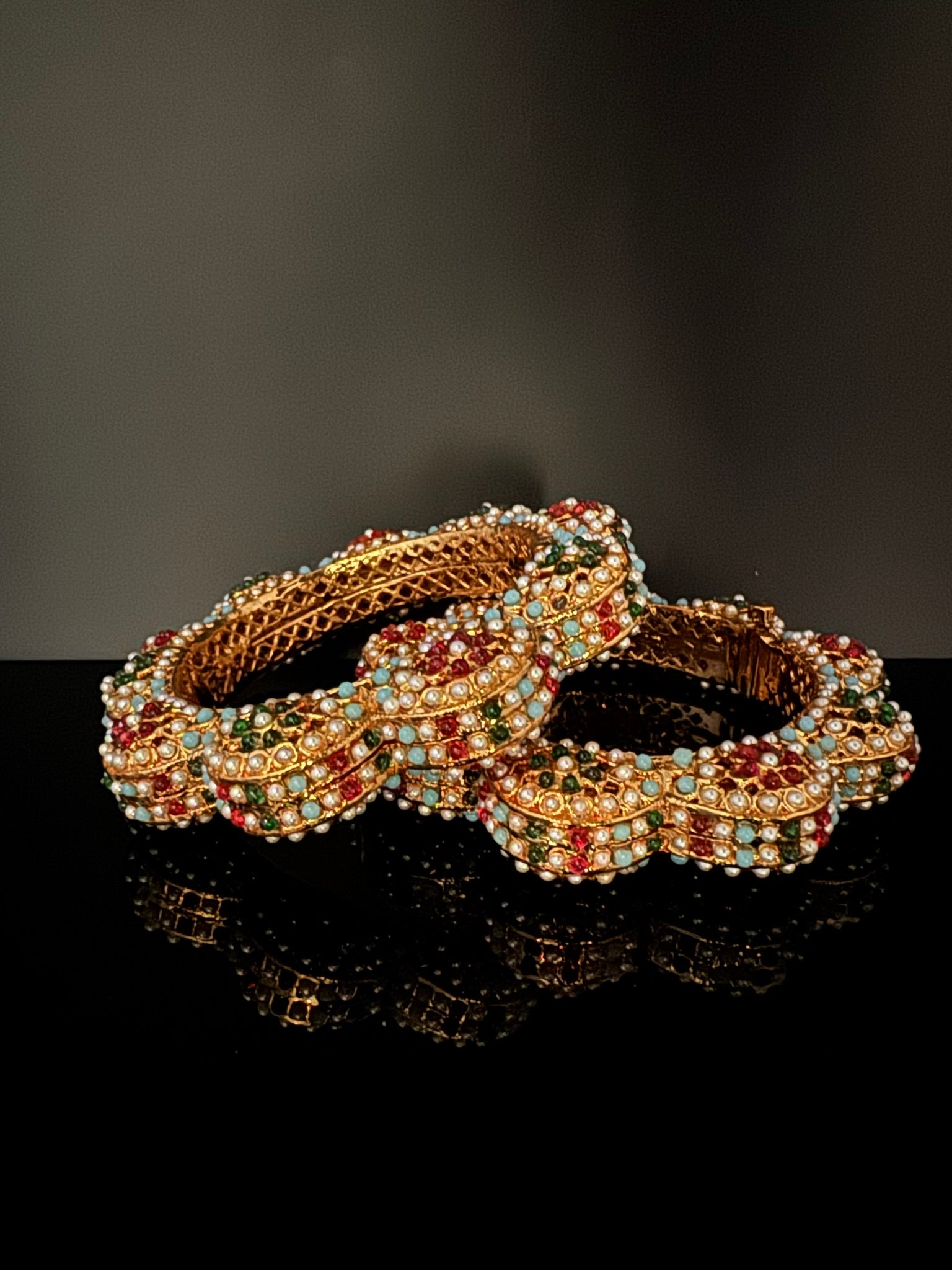 Openable Jadau Pacheli kada with pearls, kundan is Amrapali inspired Designer bangles set/Indian Kada/Temple jewelry/Rajwadi Bangle/Size 2.4" & 2.8"