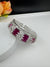 Premium Silver color Openable Designer bracelet with crystal stones, Cubic Zirconia in unique Designer setting/single bangle/Bracelet Bangle