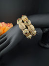 Openable Matt Gold, Enamel, Kundan kada is Amrapali inspired Designer bangles set/Indian Kada/Temple jewelry/Rajwadi Bangle/Size 2.4" & 2.8"