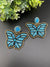 Blue Butterfly Beaded earrings, quirky Handmade earrings