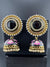 Premium Oversized Stud Jhumka/Black and Gold with CZ, pearls, Minakari jhumka details/Indian Earrings/Indian Jhumka/Bridal Earring/Heavy