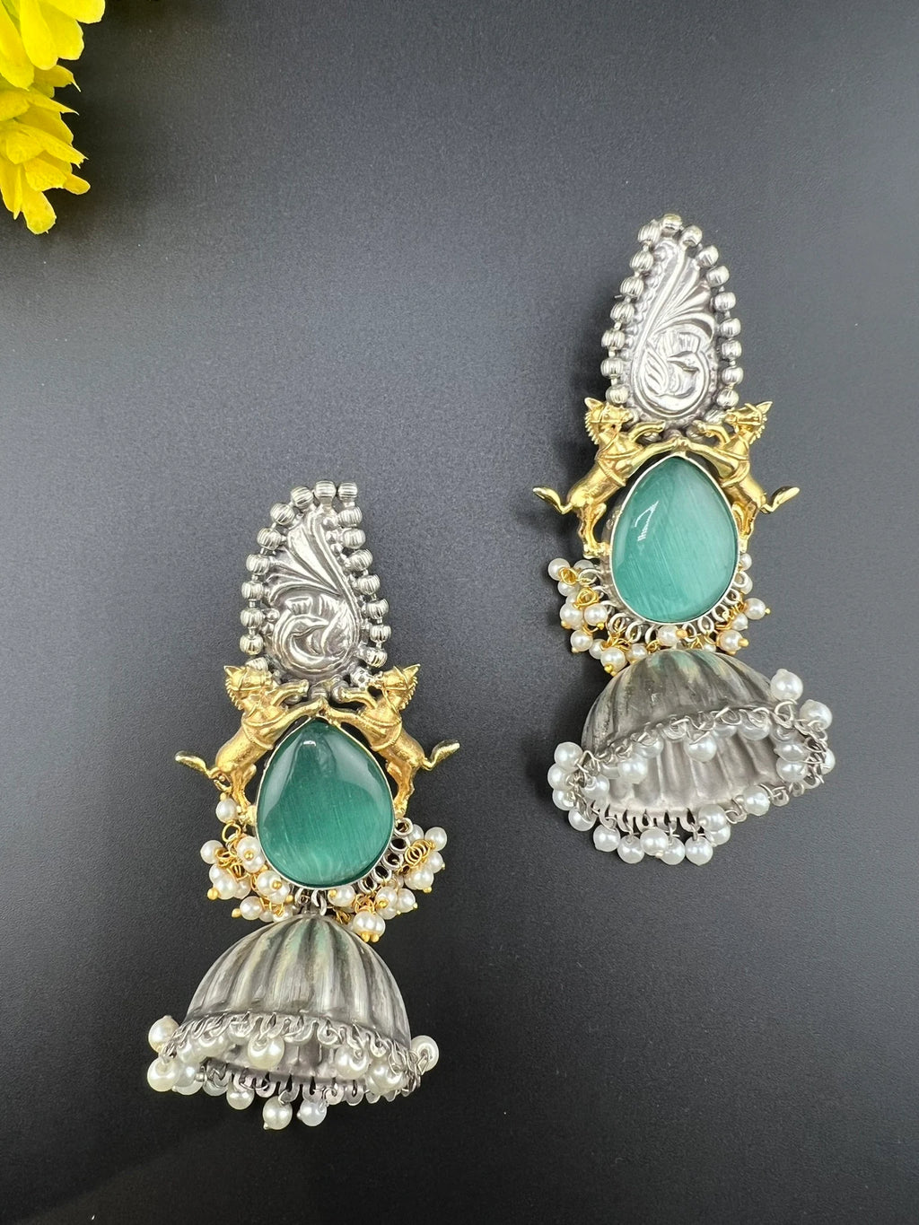 Oxidized German Silver Premium Long Jhumka