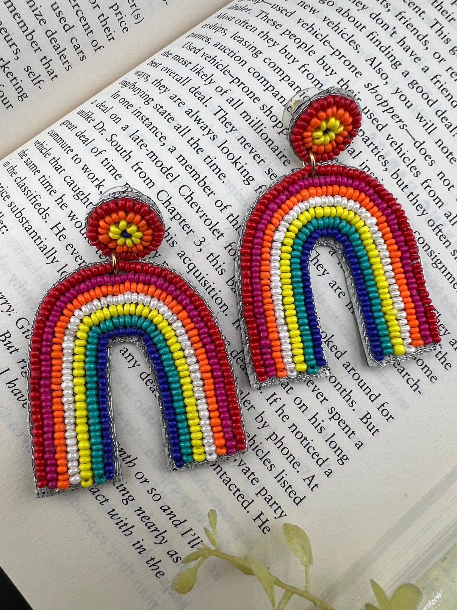 Beaded Colorful Rainbow quirky earring/Handmade earring/Statement Earring/Boho Earring/Beaded earring/Ethnic Earring/Wedding earrings/Spring