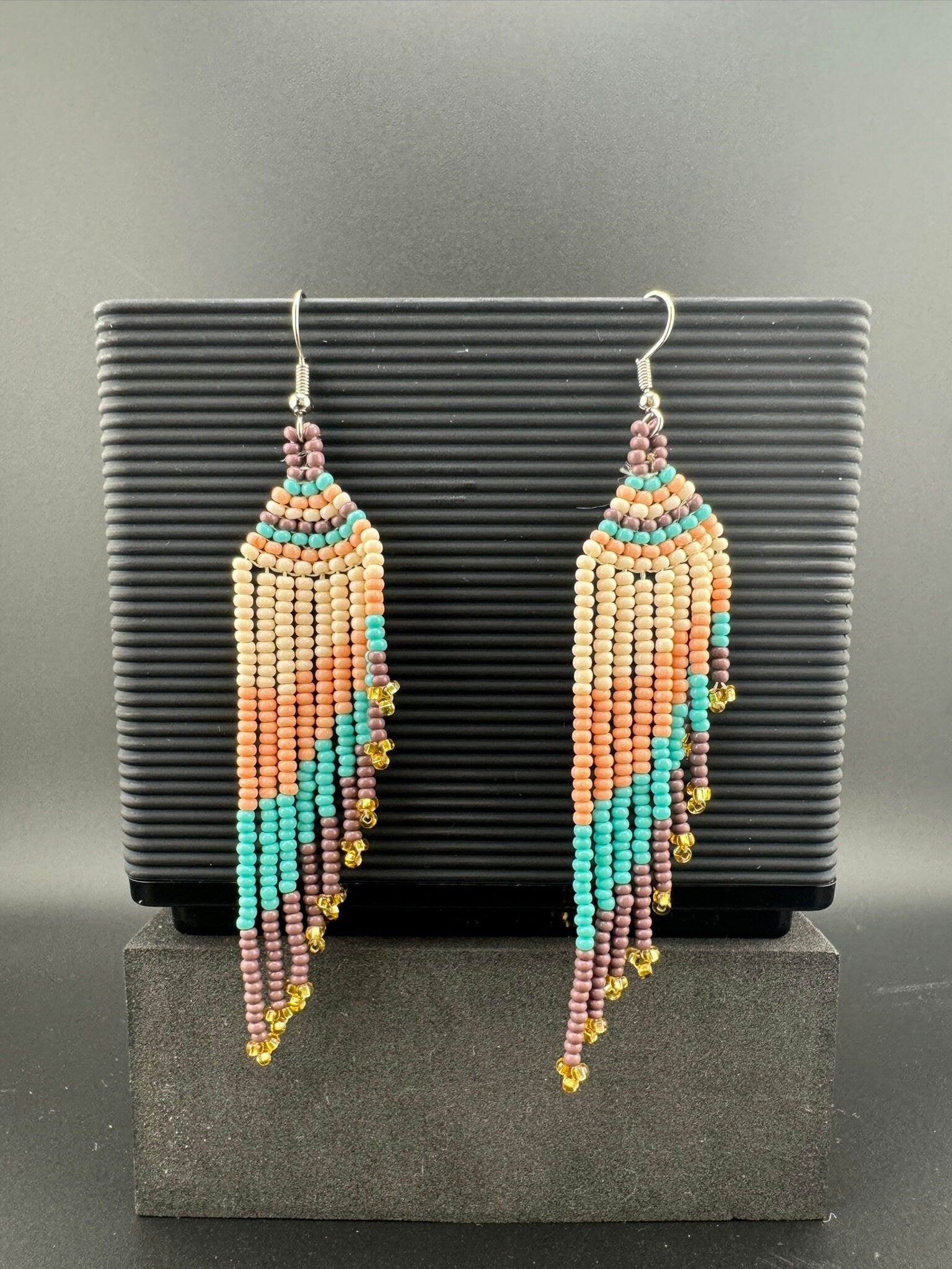 Beaded Long Pink Purple Long quirky earring/Handmade earring/Statement Earring/Boho Earring/Beaded earring/Ethnic Earring/Valentine gift