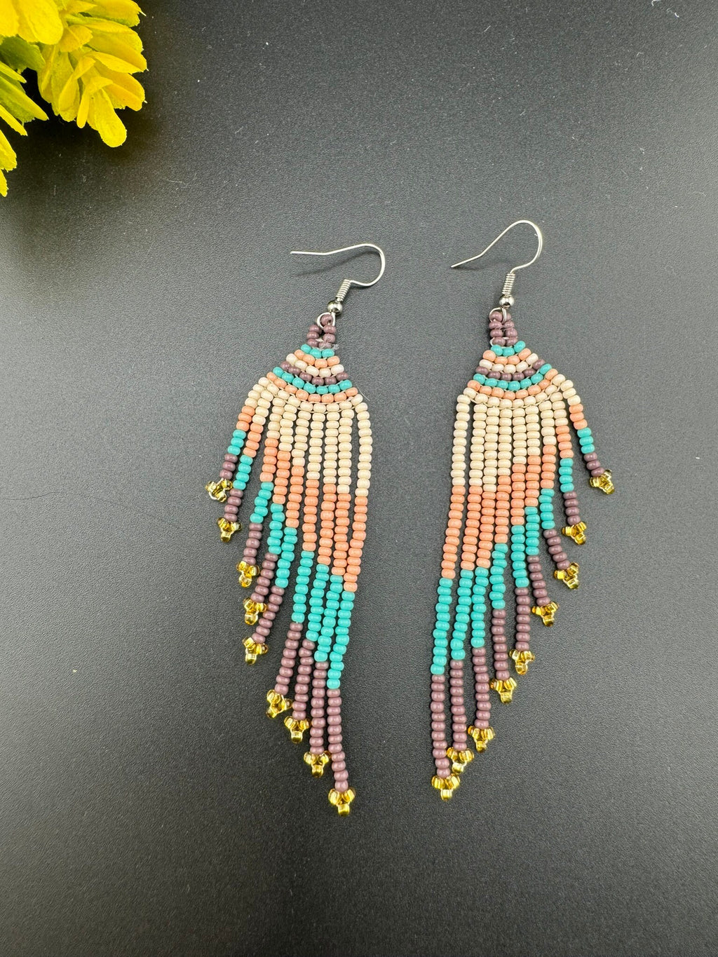 Beaded Long Pink Purple Long quirky earring/Handmade earring/Statement Earring/Boho Earring/Beaded earring/Ethnic Earring/Valentine gift